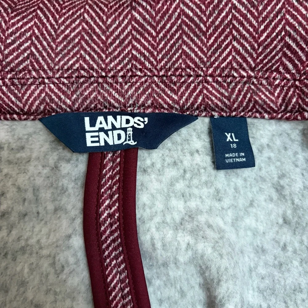 Lands' End Burgundy‎ Herringbone Blazer Size XL EUC